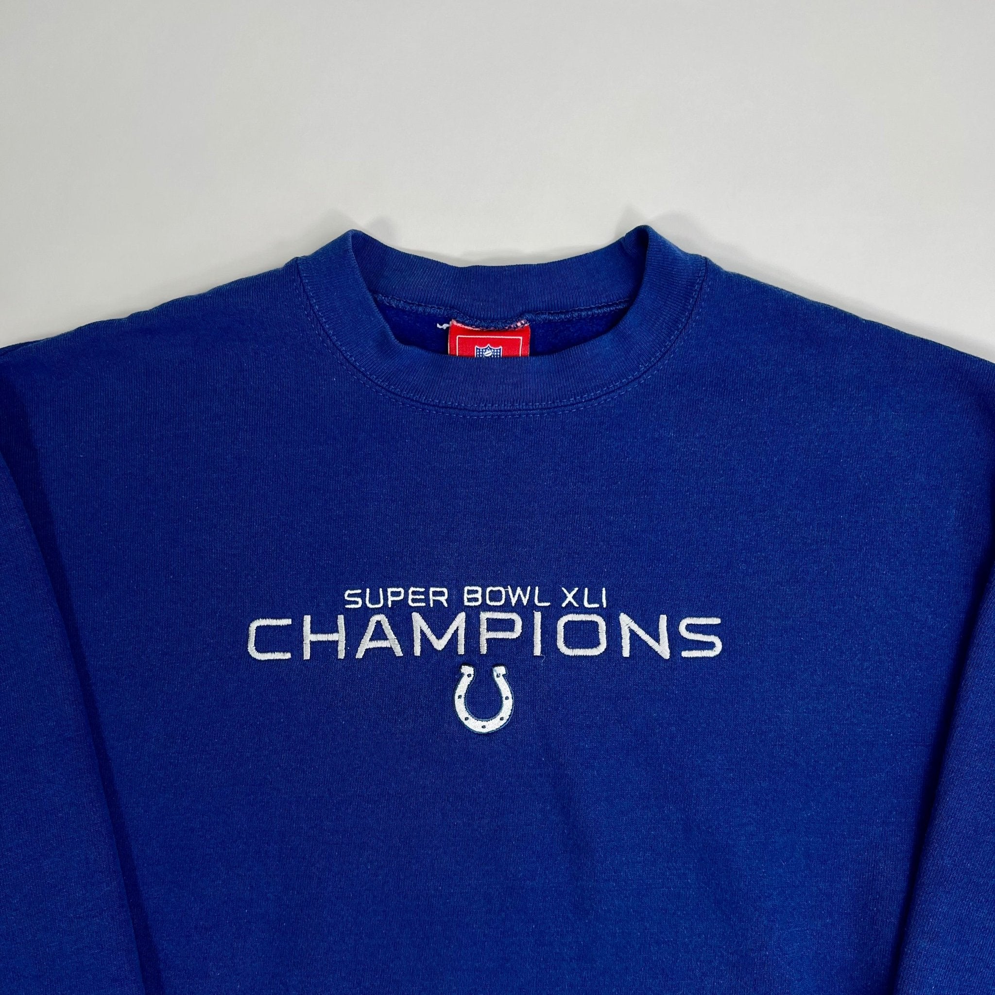 Vintage ’07 Blue Super Bowl XLI Champions Colts Crewneck (M/L) | Rebalance Vintage.