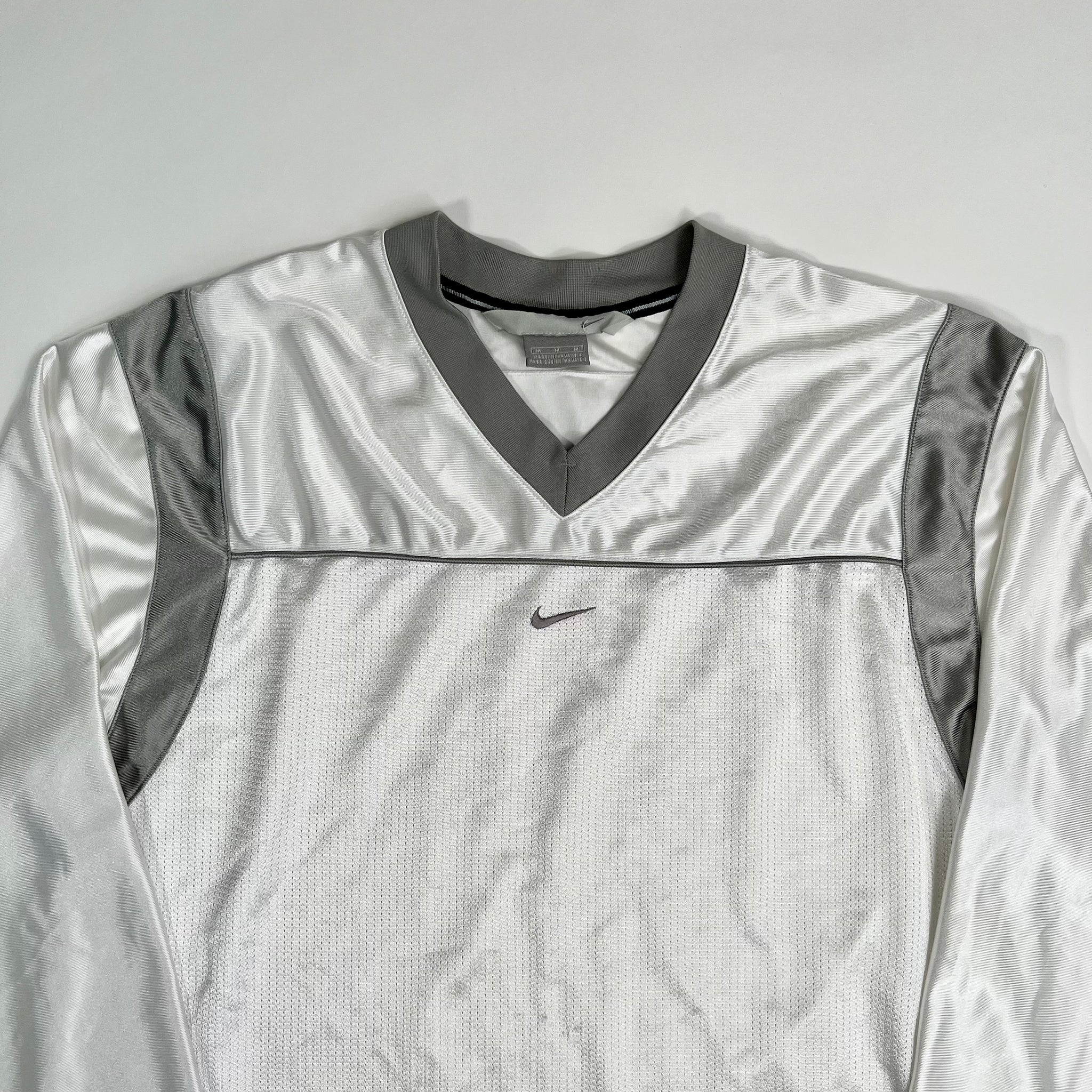 Vintage 00s White + Grey Nike Goalie Shirt | Rebalance Vintage.