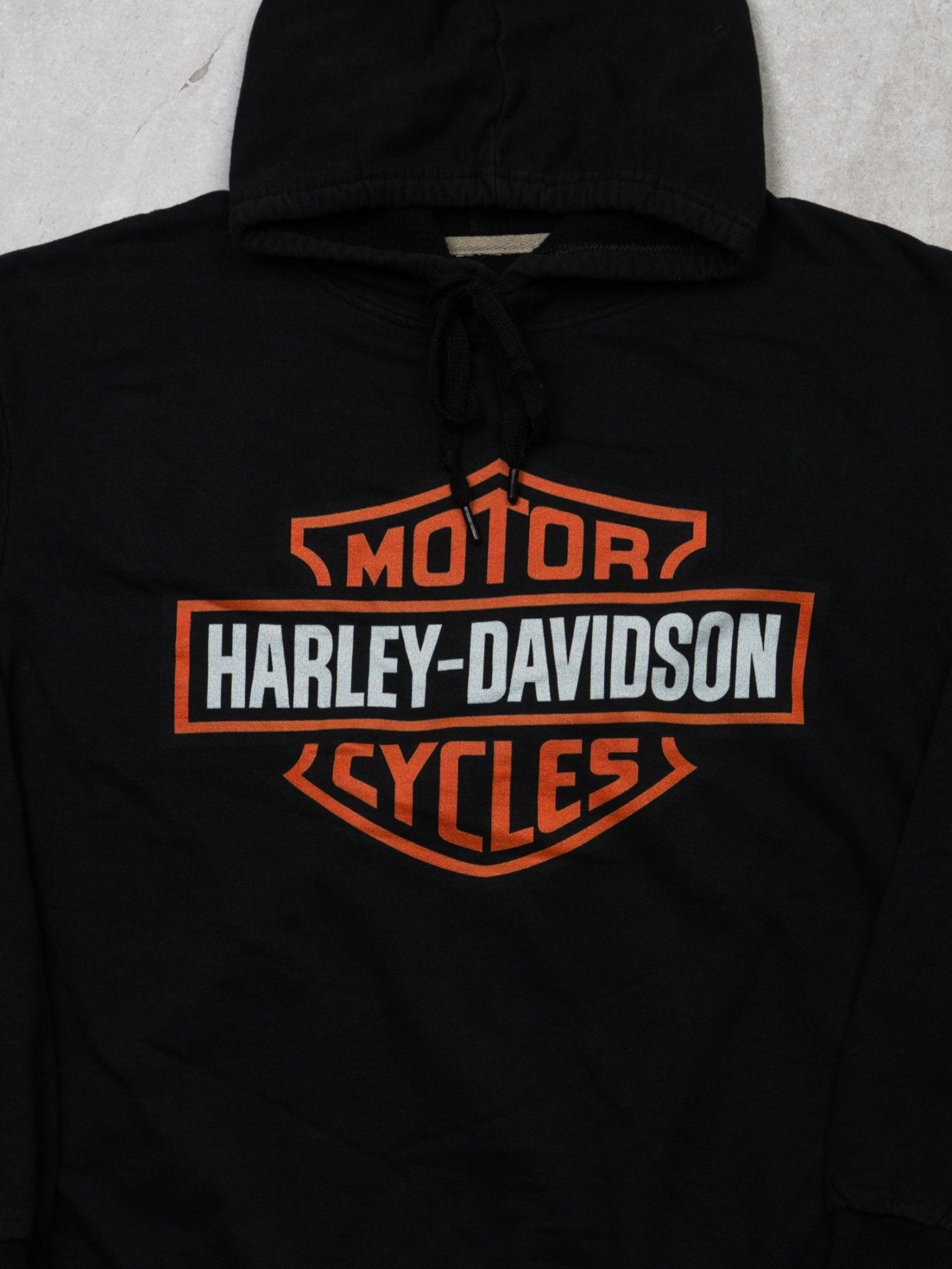 Vintage Black Harley Davidson Logo Hoodie (M/L)