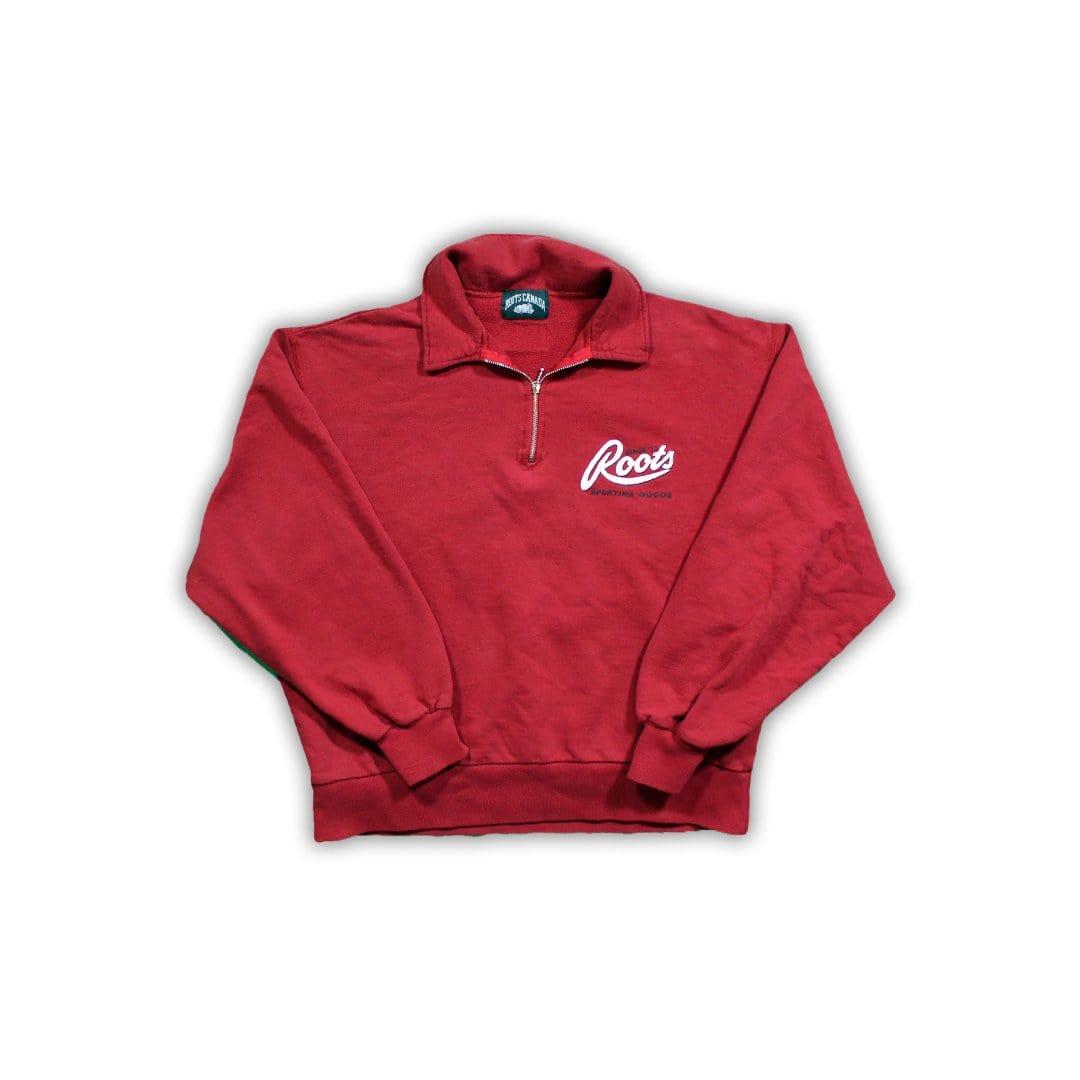 Vintage 90s Red Roots ¼ Zip Sweater | Rebalance Vintage.