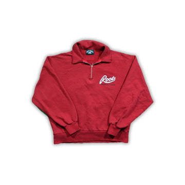 Vintage 90s Red Roots ¼ Zip Sweater | Rebalance Vintage.