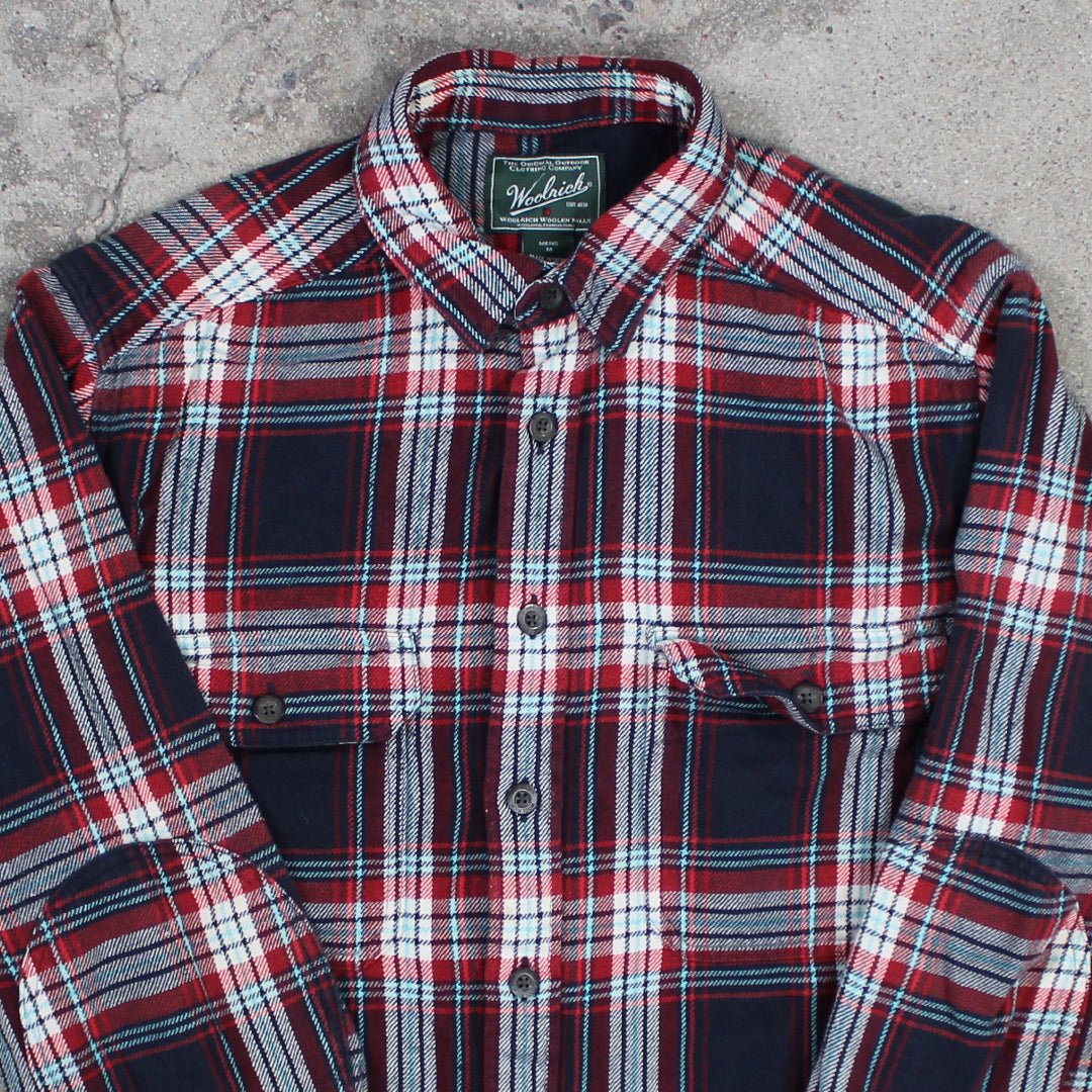 Vintage Woolrich Blue + Red Plaid Button Up (M) | Rebalance Vintage.