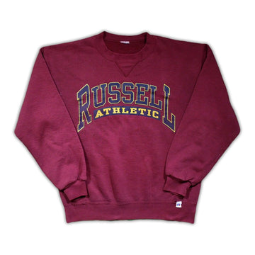 Vintage Maroon Russell Athletics Spell Out Crewneck | Rebalance Vintage.