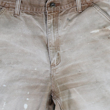 Vintage Beige Carhartt Paint Splash Cargo Shorts (34) | Rebalance Vintage.