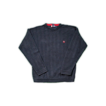 Vintage 90s Navy Textured Chaps Sweater | Rebalance Vintage.