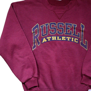 Vintage Maroon Russell Athletics Spell Out Crewneck | Rebalance Vintage.