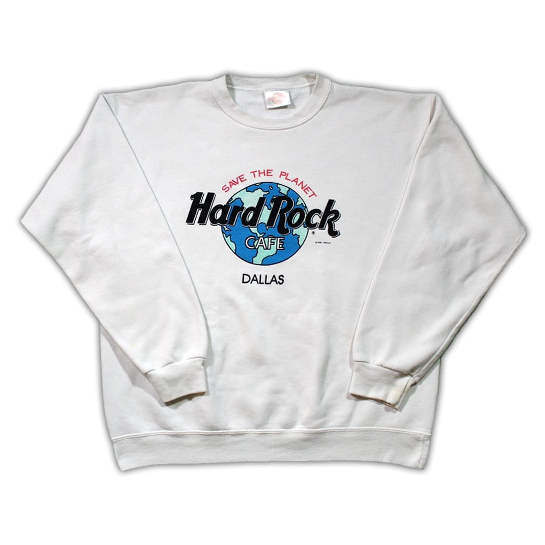 Vintage '91 Hard Rock Cafe Dallas 'Save the Planet' Crewneck | Rebalance Vintage.