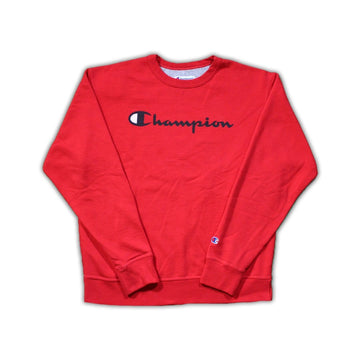 Vintage Red Champion Spell Out Crewneck | Rebalance Vintage.
