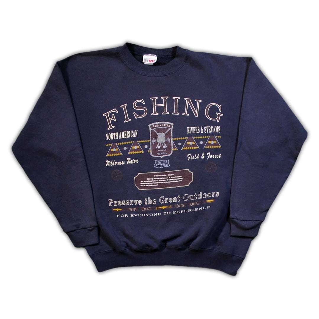 Vintage 90s Fishing Preserve the Great Outdoors Crewneck | Rebalance Vintage.