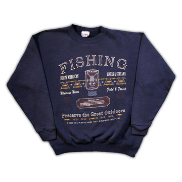 Vintage 90s Fishing Preserve the Great Outdoors Crewneck | Rebalance Vintage.