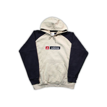 Vintage Navy + Beige Adidas Spell Out Hoodie | Rebalance Vintage.