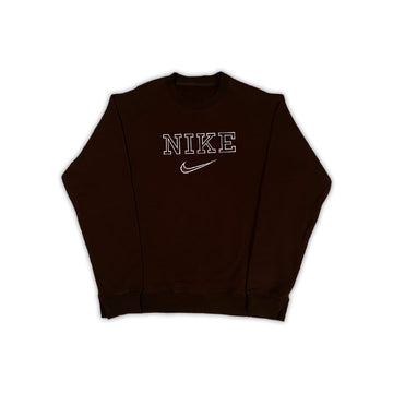 Vintage Brown Nike Bootleg Spell Out Crewneck | Rebalance Vintage.