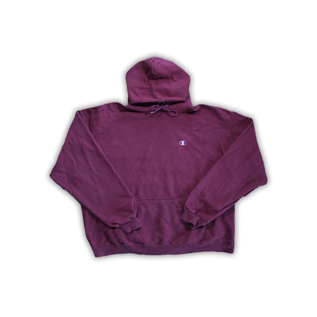 Vintage Maroon Champion Logo Hoodie | Rebalance Vintage.