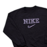 Vintage 90s Bootleg Black Nike Spell Out Crewneck