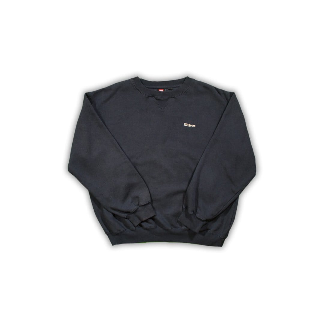 Vintage Dark Blue Wilson Spell Out Crewneck | Rebalance Vintage.