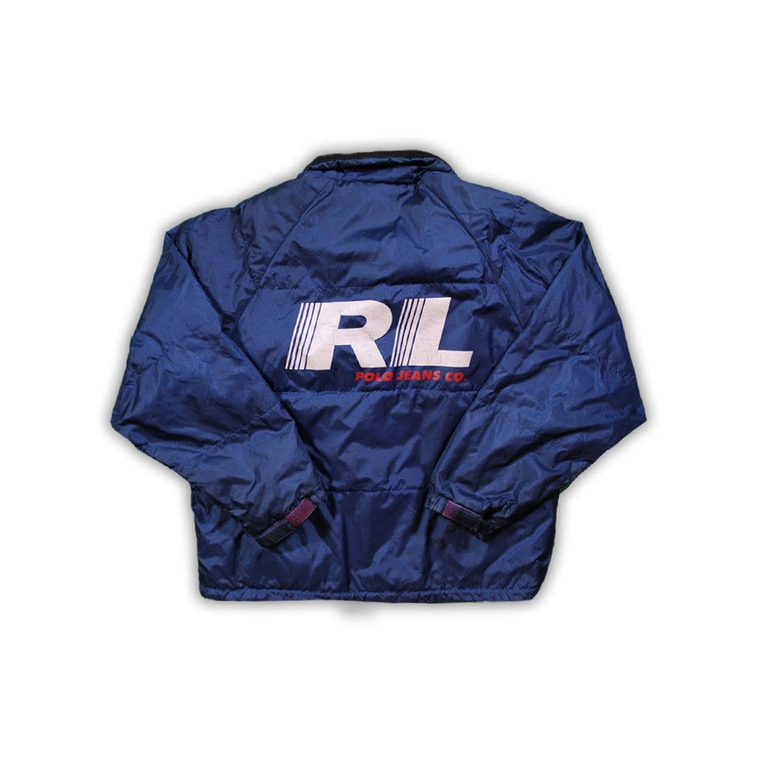 Vintage RL Polo Jeans Blue Puffer Jacket | Rebalance Vintage.