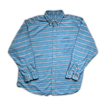 Vintage Blue + Purple Striped Button Up | Rebalance Vintage.