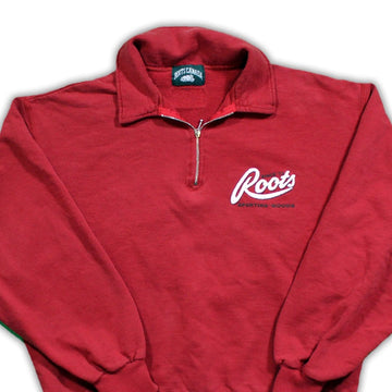 Vintage 90s Red Roots ¼ Zip Sweater | Rebalance Vintage.