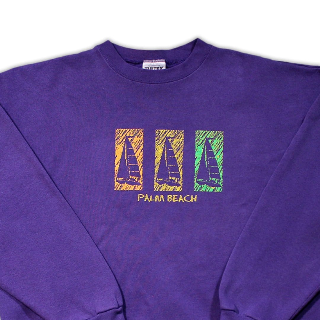 Vintage Neon Palm Beach Crewneck | Rebalance Vintage.