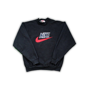 Vintage 90s Nike Black + Red Big Logo Crewneck | Rebalance Vintage.
