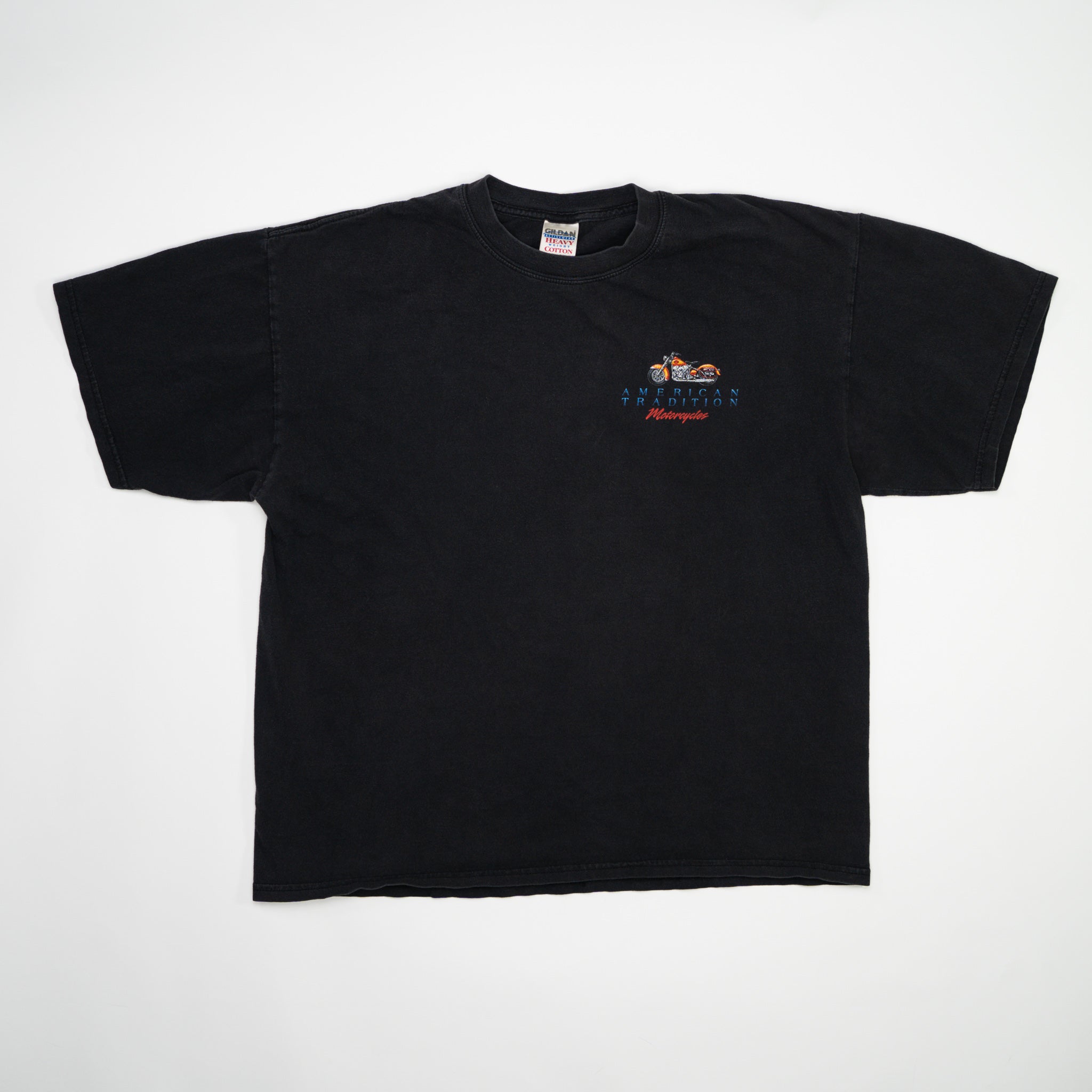 Vintage Black American Tradition Motorcycle Tee (L) | Rebalance Vintage.