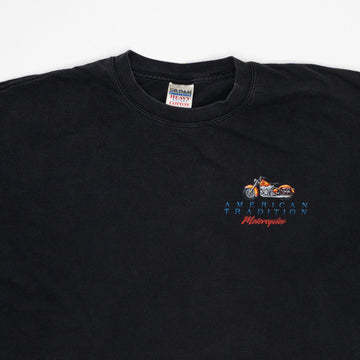 Vintage Black American Tradition Motorcycle Tee (L) | Rebalance Vintage.