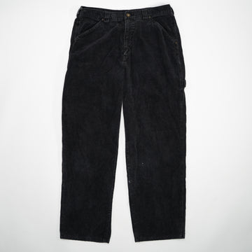 Vintage 80s Dark Grey Lee Dunagree Corduroy Cargo Pants (34 x 32) | Rebalance Vintage.