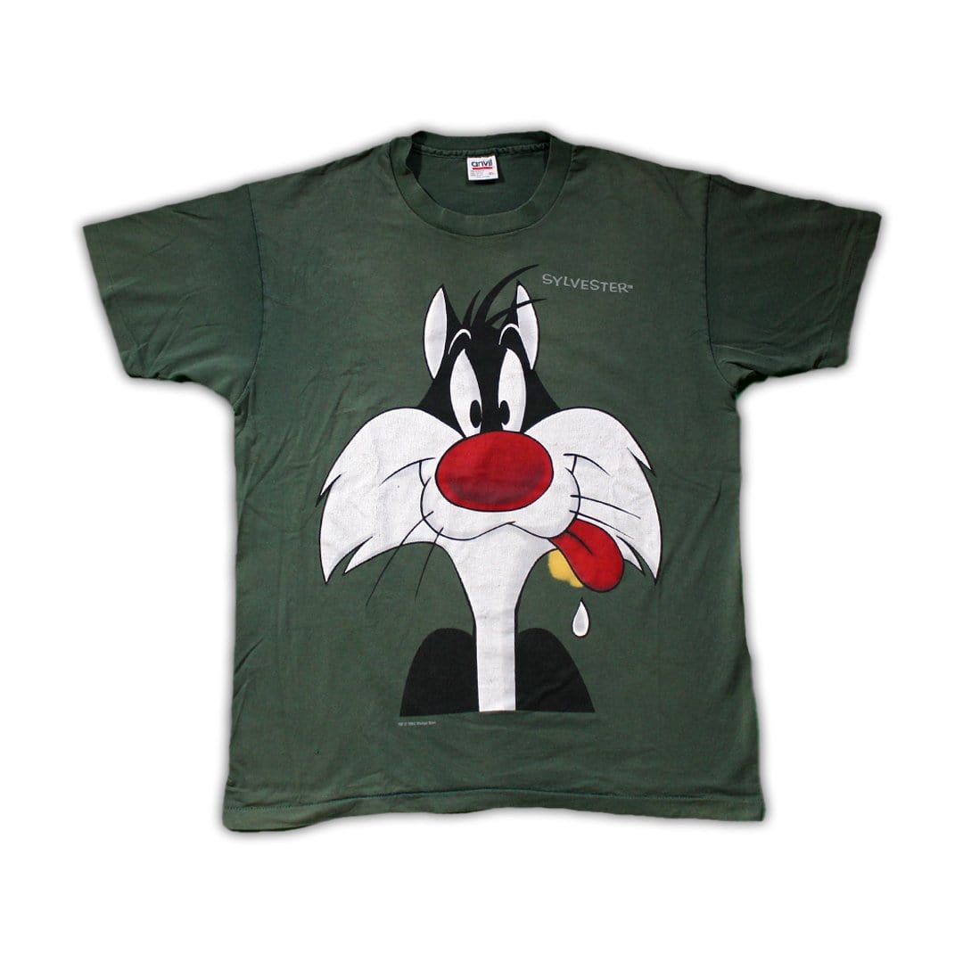 Vintage 93' Green Sylvester Looney Tunes Tee | Rebalance Vintage.