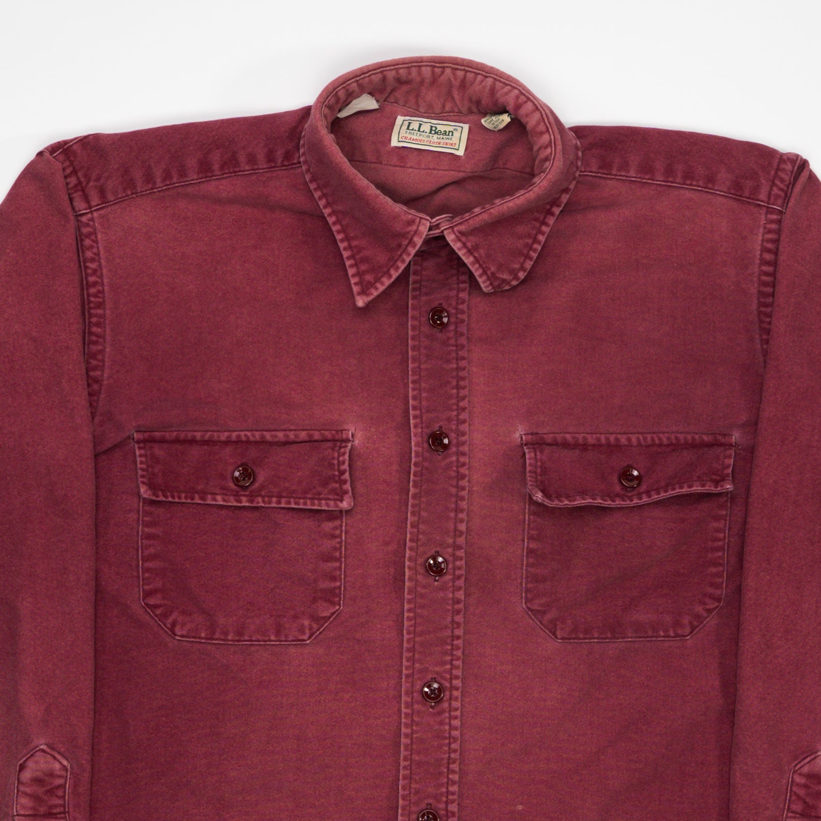 Vintage 80s Washed Red LL Bean Button Up (L) | Rebalance Vintage.