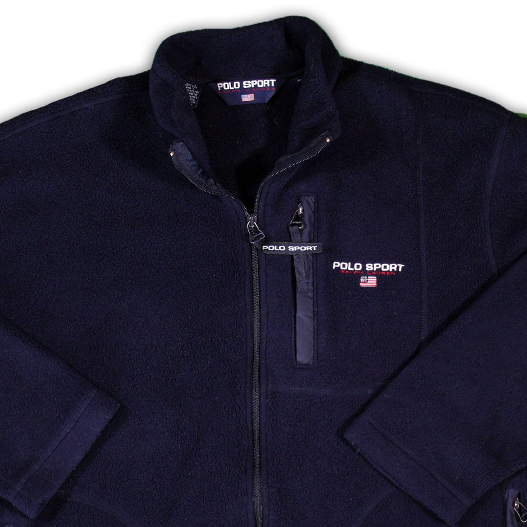 Vintage Blue Polo Sport Fleece Zip Sweater | Rebalance Vintage.