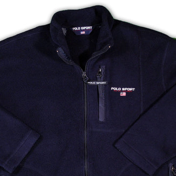 Vintage Blue Polo Sport Fleece Zip Sweater | Rebalance Vintage.