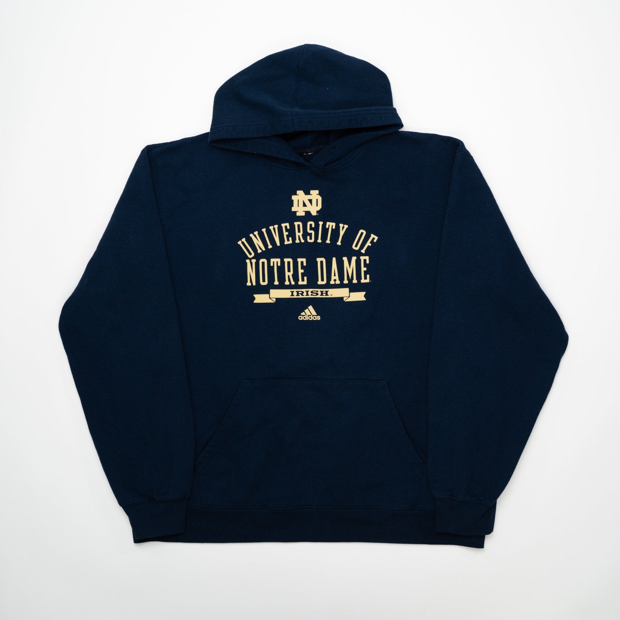 Vintage Navy University of Notre Dame Adidas Hoodie (XL) | Rebalance Vintage.
