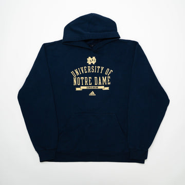Vintage Navy University of Notre Dame Adidas Hoodie (XL) | Rebalance Vintage.