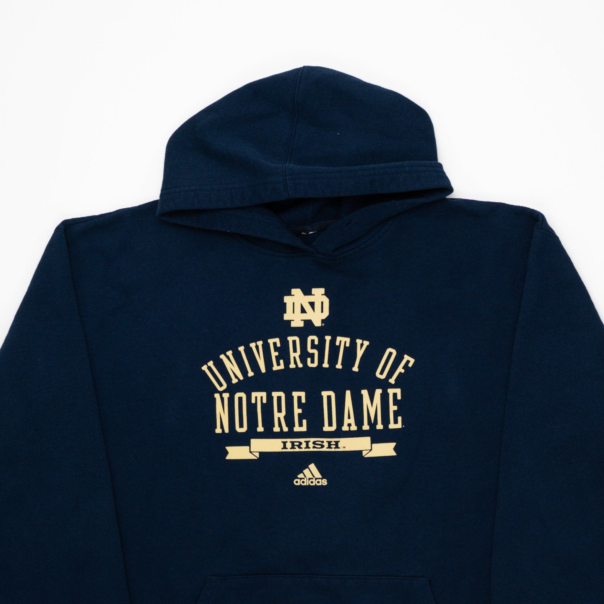 Vintage Navy University of Notre Dame Adidas Hoodie (XL) | Rebalance Vintage.