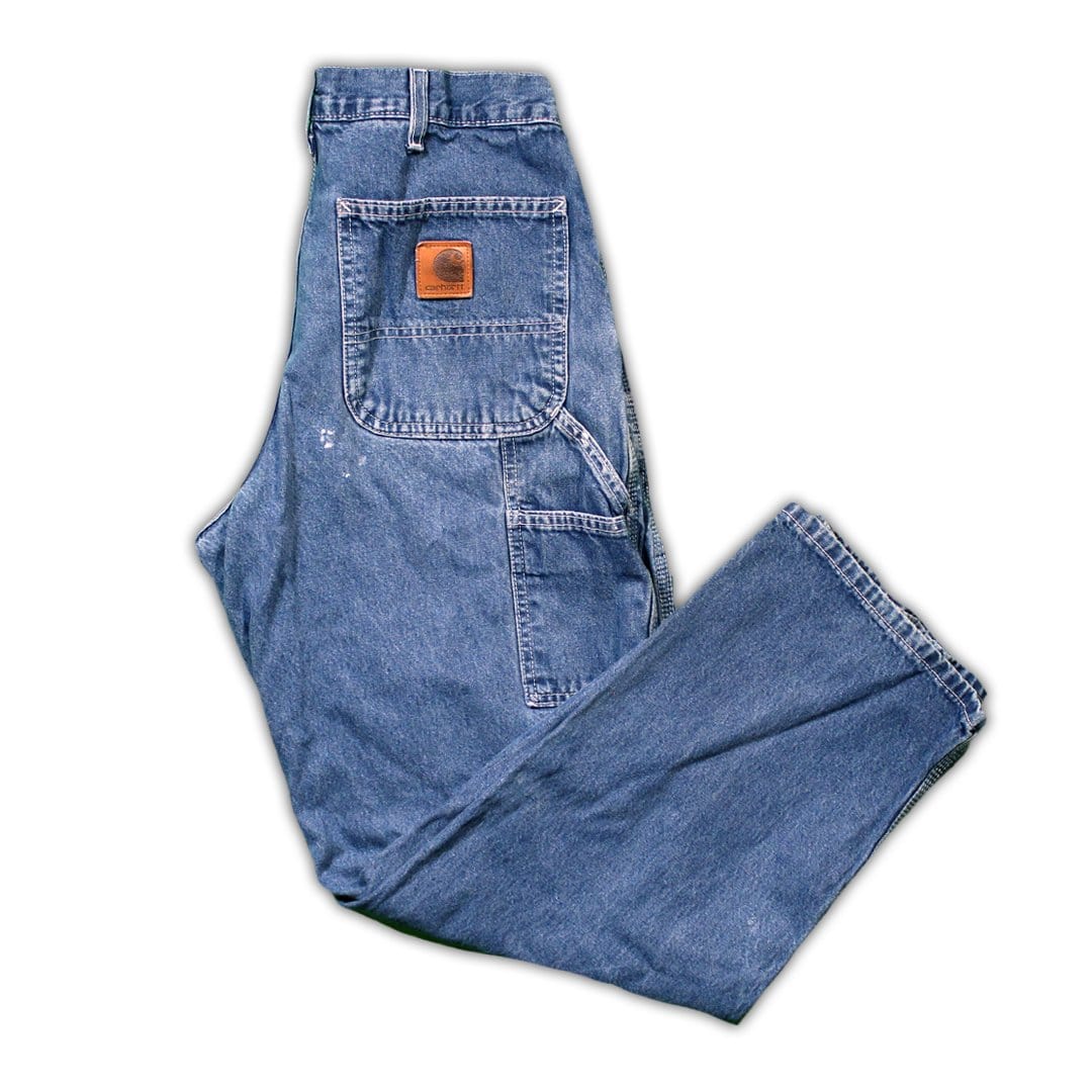 Vintage Carhartt Dark Blue Jeans w/ Paint Stains | Rebalance Vintage.