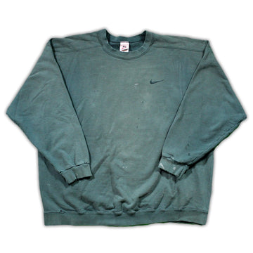 Vintage 90s Green Rugged Nike Check Crewneck | Rebalance Vintage.