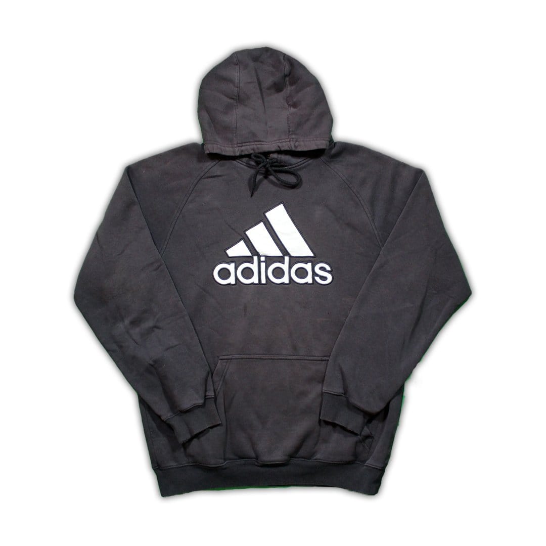 Vintage Black Adidas Logo Hoodie | Rebalance Vintage.