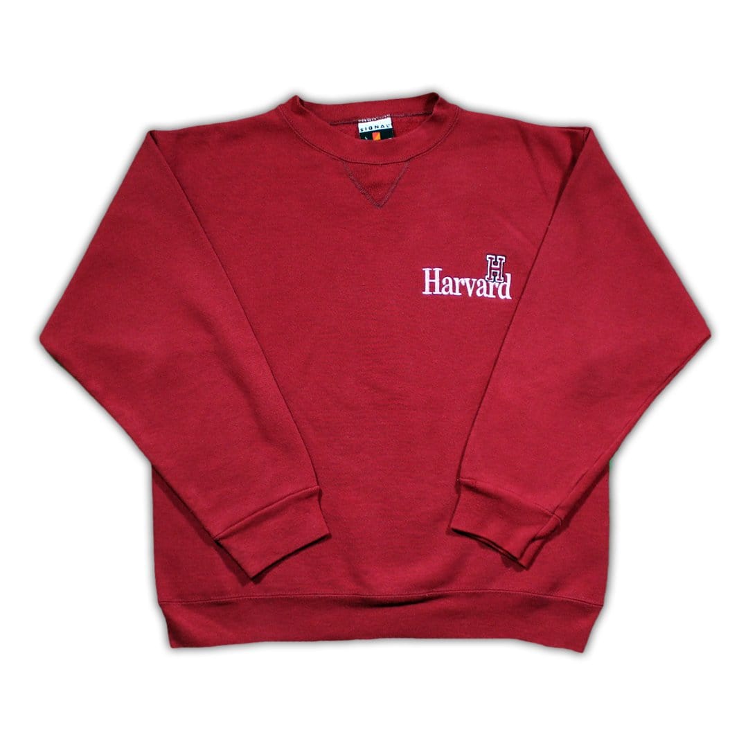 Vintage Red Harvard Embroidered Crewneck | Rebalance Vintage.