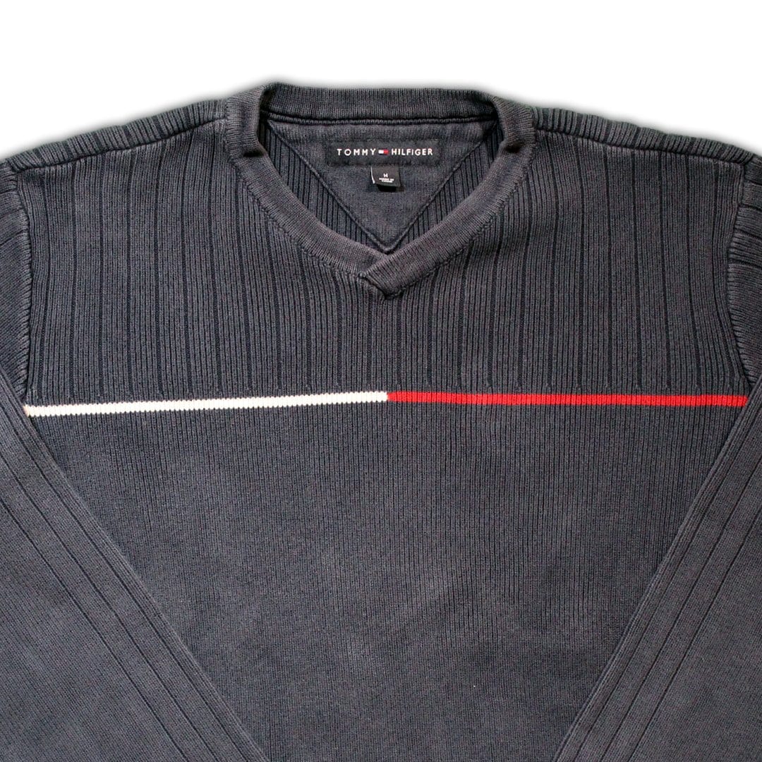 Vintage 90s Tommy Hilfiger V Neck Sweater (M) | Rebalance Vintage.