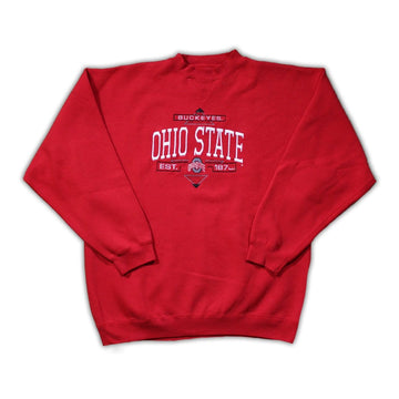 Vintage Red Ohio State Buckeyes Triangle Crewneck | Rebalance Vintage.