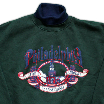 Vintage Green Philadelphia Landmark Turtle Crewneck | Rebalance Vintage.