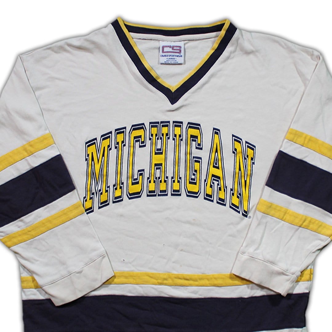 Vintage Michigan Wolverine Jersey Style Long Sleeve | Rebalance Vintage.