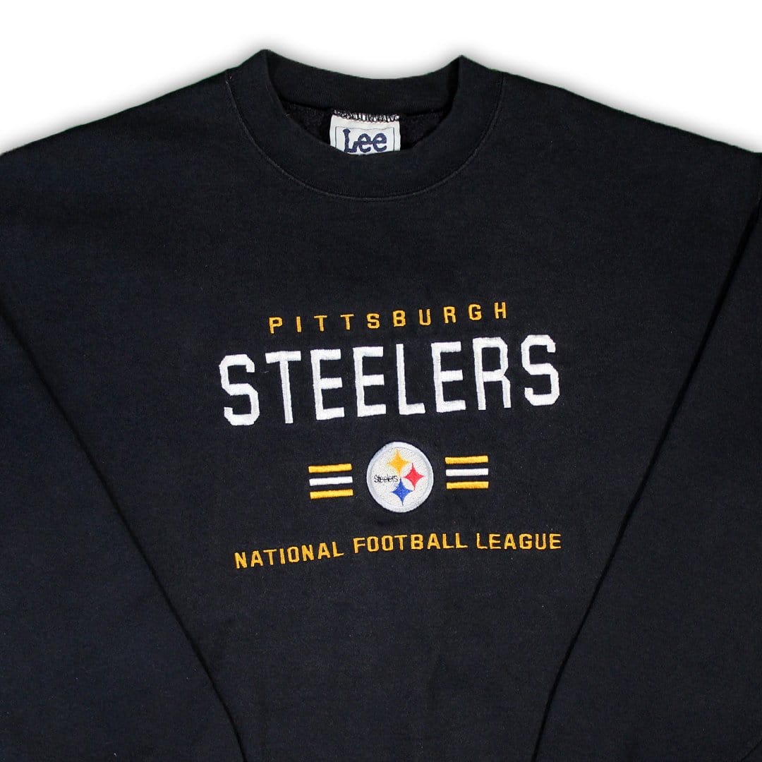 Vintage 90s Black Steelers x Lee Sports Crewneck (L/XL) | Rebalance Vintage.