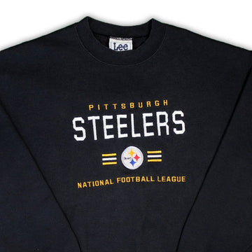 Vintage 90s Black Steelers x Lee Sports Crewneck (L/XL) | Rebalance Vintage.