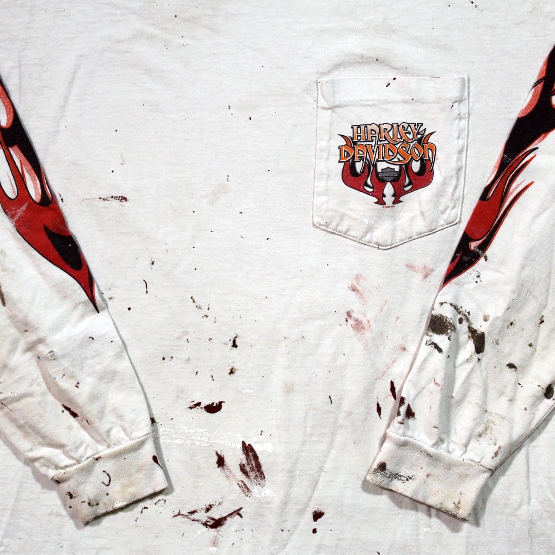 Vintage ’02 Harley Davidson Paint Splash Long Sleeve | Rebalance Vintage.