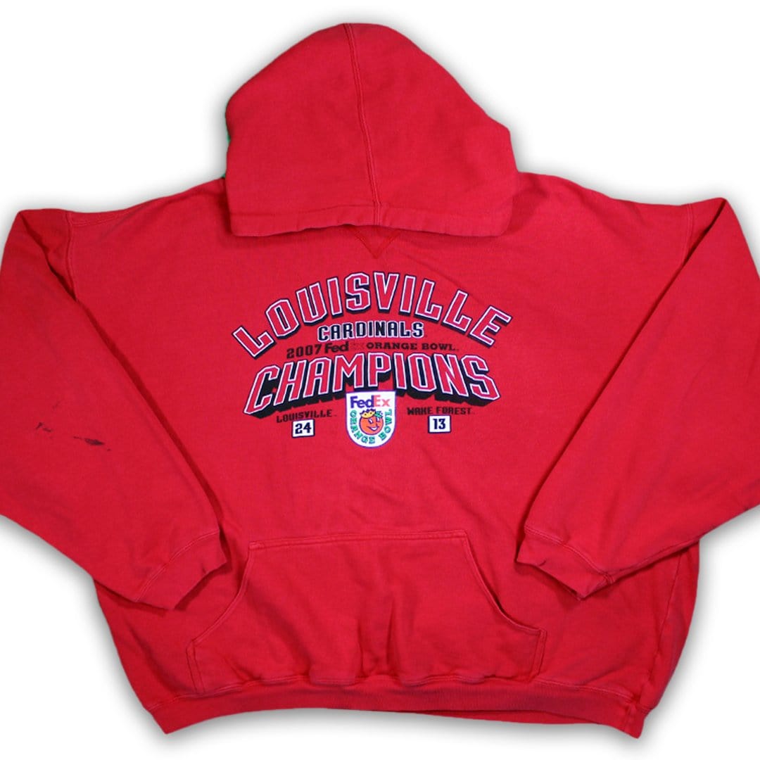 Vintage Red ’07 Louisville Cardinals Champions Hoodie (XL) | Rebalance Vintage.