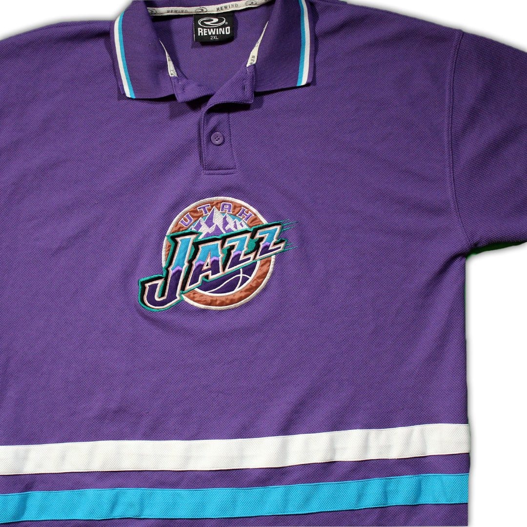 Vintage Utah Jazz NBA x Rewind Polo Shirt (XXL) | Rebalance Vintage.