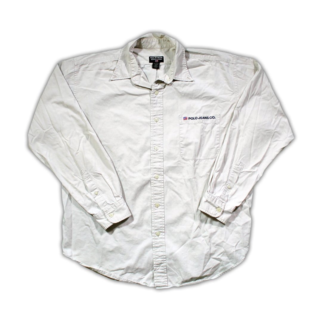 Vintage Beige Polo Jeans Co Button Up | Rebalance Vintage.