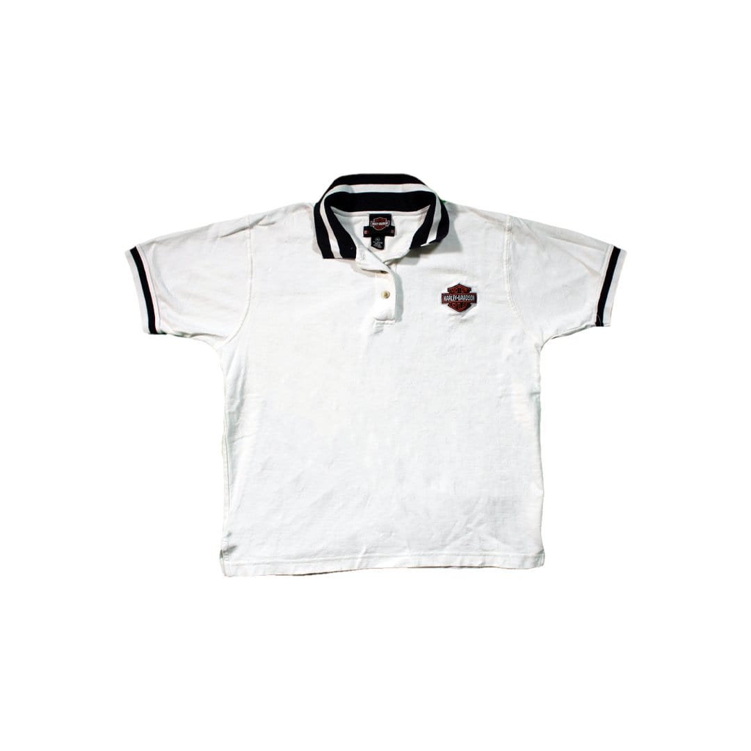 Vintage White Harley Davidson Polo Shirt (L) | Rebalance Vintage.