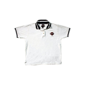 Vintage White Harley Davidson Polo Shirt (L) | Rebalance Vintage.
